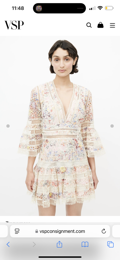 Zimmermann Floral Eyelit Dress in Cream